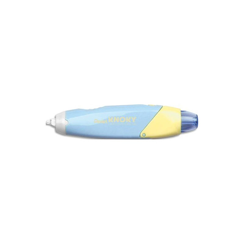 PENTEL Ruban de correction r&eacute;tractable et rechargeable KNOKY. Ruban 5mm x 6m. Corps bleu pastel. Blister