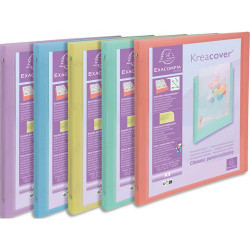 EXACOMPTA Classeur personnalisable KREACOVER A4 PP, dos 2cm 4 anneaux 15mm. Coloris Assortis Pastel