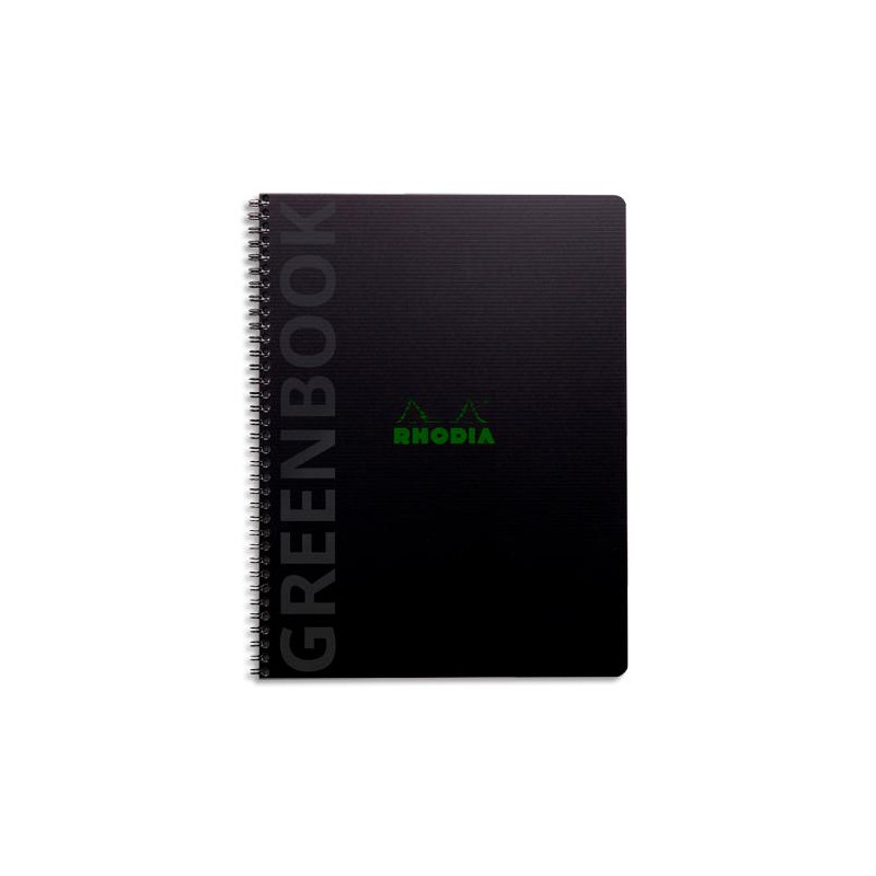 RHODIA Cahier à spirale polypropylène recyclé GREENBOOK 23,5x29,7cm 160 pages recyclées 90g Q5/