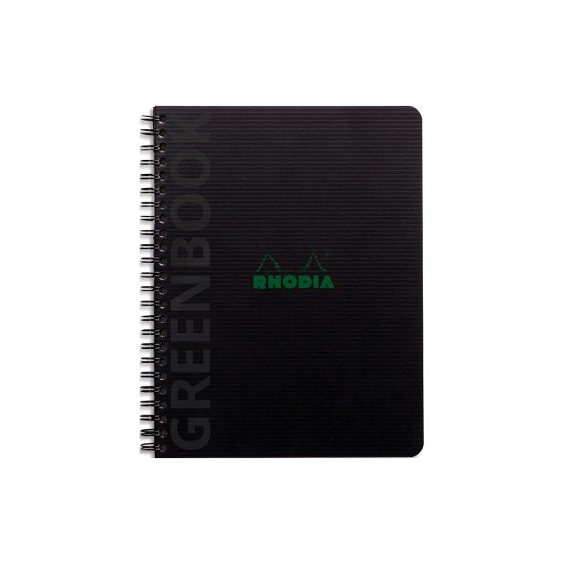RHODIA Cahier &agrave; spirale polypropyl&egrave;ne recycl&eacute; GREENBOOK 17x21cm 160 pages recycl&eacute;es 90g Q5&#47;5. N