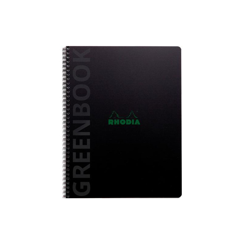 RHODIA Cahier à spirale polypropylène recyclé GREENBOOK 23,5x29,7cm 160 pages recyclées 90g lign&ea