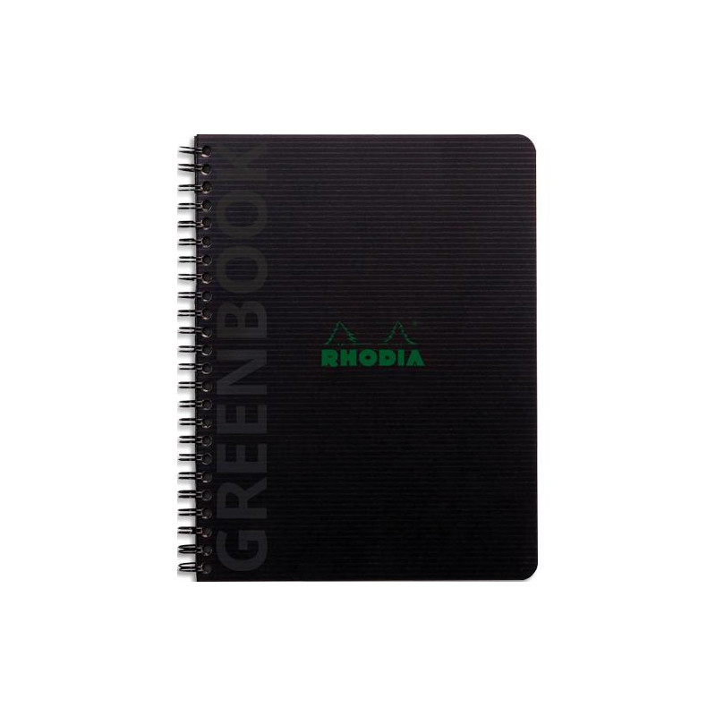 RHODIA Cahier à spirale polypropylène recyclé GREENBOOK 17x21cm 160 pages recyclées 90g lign&eacute
