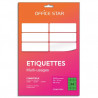 OFFICE STAR Bo&icirc;te 1200 &eacute;tiquettes adh&eacute;sives multiusage format 70x37mm. Planche A4. Coloris vert