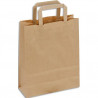 Paquet de 50 sacs kraft brun poign&eacute;es plates 180 + 80 x 220 mm