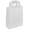 Paquet de 50 sacs blanc blanc poign&eacute;es plates 180 + 80 x 220 mm