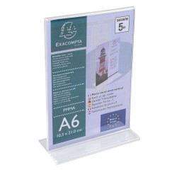 EXACOMPTA Porte-visuel droit vertical format A6 - Cristal 86158D