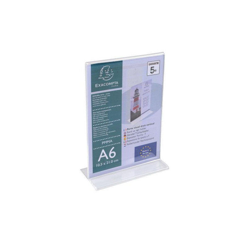 EXACOMPTA Porte-visuel droit vertical format A6 - Cristal 86158D