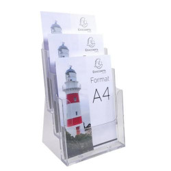 EXACOMPTA Porte-brochures 3 compartiments A4 - Cristal 74158D