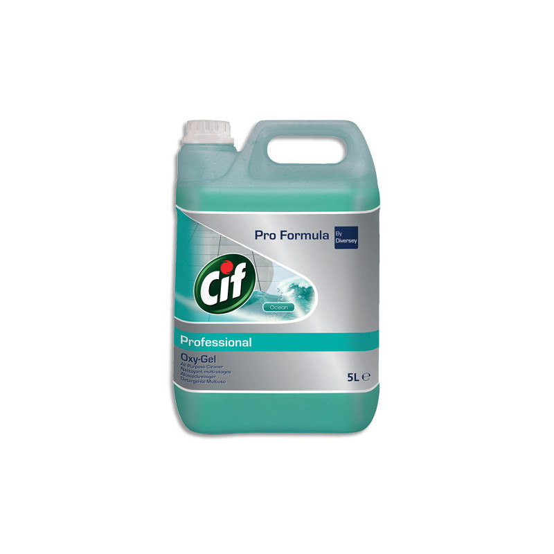 CIF PROFESSIONAL Bidon 5 L nettoyant multi-usage oxygel à l'oxygène actif fraîcheur océan Pro Formula