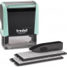 TRODAT Timbre personnalisable 4 lignes Printy 4912 4.0 vert pastel. Police 3-4mm. 1 recharge Noir.