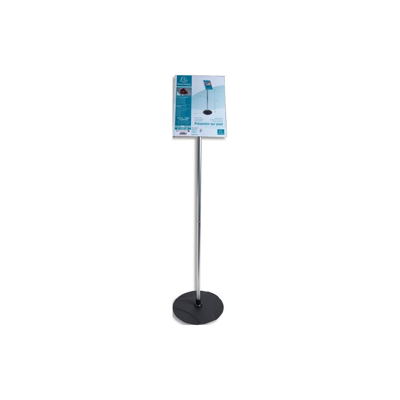 EXACOMPTA Présentoir sur pied en aluminium, porte-visuel format A4 vertical réglable à 180&deg;