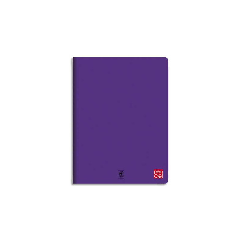 PLEIN CIEL Cahier piqûre 21x29,7cm 96 pages grands carreaux Seyès 90g. Couverture polypro Violet