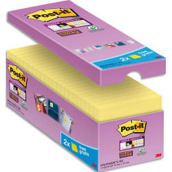 POST-IT PACK AVANTAGE DE 14+2 blocs repositionnable Super Sticky de 90 feuilles. Format 76 x 76 mm. Jaune