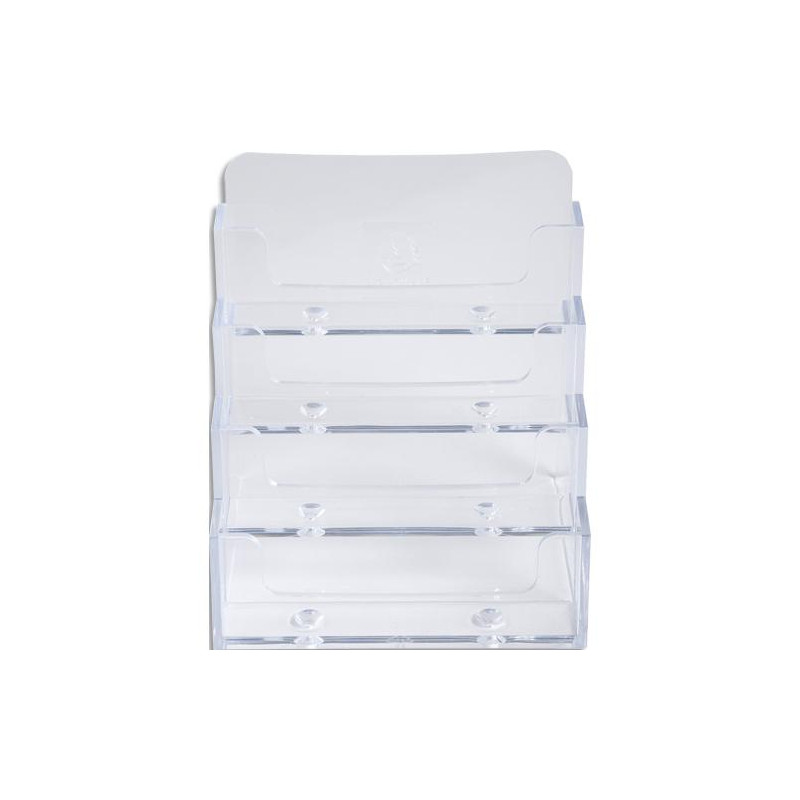 EXACOMPTA Porte-cartes de visite en polystyrène, 4 cases, capacité : 50 cartes 8,5 cm max par case