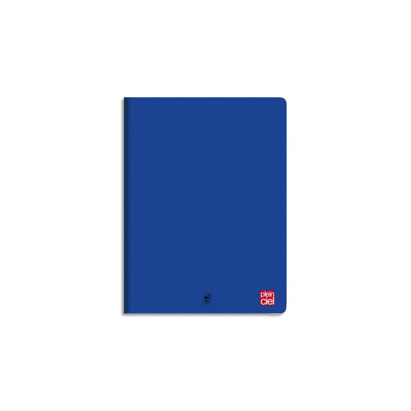 PLEIN CIEL Cahier piqûre 24x32cm 48 pages grands carreaux Seyès 90g. Couverture polypro Bleu