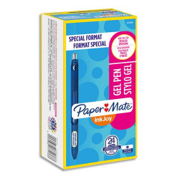 PAPERMATE Boîte de 20+4 stylos roller Inkjoy Gel rétractable pointe moyenne 0,7 mm. Encre Bleue