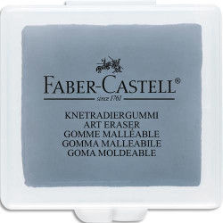 FABER CASTELL Gomme MIE DE PAIN grise. Pour les dessins r&eacute;alis&eacute;s au fusain et pastel. Bo&icirc;te de stockage