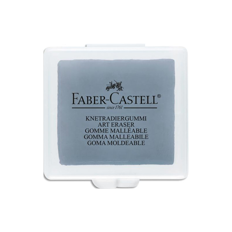 FABER CASTELL Gomme MIE DE PAIN grise. Pour les dessins réalisés au fusain et pastel. Boîte de stockage