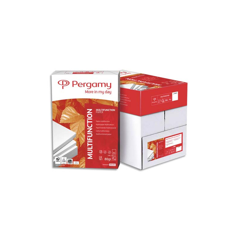 PERGAMY Ramette 500 feuilles papier très Blanc Multifonction A4 80g CIE 161