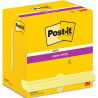 POST-IT Lot de 12 blocs repositionnables SUPERSTICKY 90 feuilles. Format 7,6 x 12,7cm. Coloris Jaune