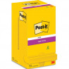 POST-IT Lot de 12 blocs repositionnables SUPERSTICKY 90 feuilles. Format 7,6 x 7,6cm. Coloris Jaune foncé