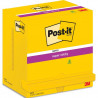 POST-IT Lot de 12 blocs repositionnables SUPERSTICKY 90 feuilles. Format 7,6x12,7cm. Coloris Jaune foncé