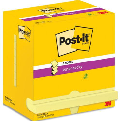 POST-IT Lot de 12 recharges repositionnables ZNOTES SUPERSTICKY 90 feuilles. Format 7,6 x 12,7cm. Jaune