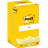 POST-IT Lot de 12 blocs repositionnables 654CY 100 feuilles. Format 7,6 x 7,6cm. Coloris Jaune