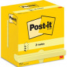 POST-IT Lot de 12 recharges repositionnables ZNOTES 100 feuilles. Format 7,6 x 12,7cm. Coloris Jaune