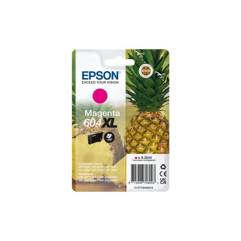 EPSON Cartouche Jet d'Encre Magenta 604 XL (T10H3) C13T10H34010