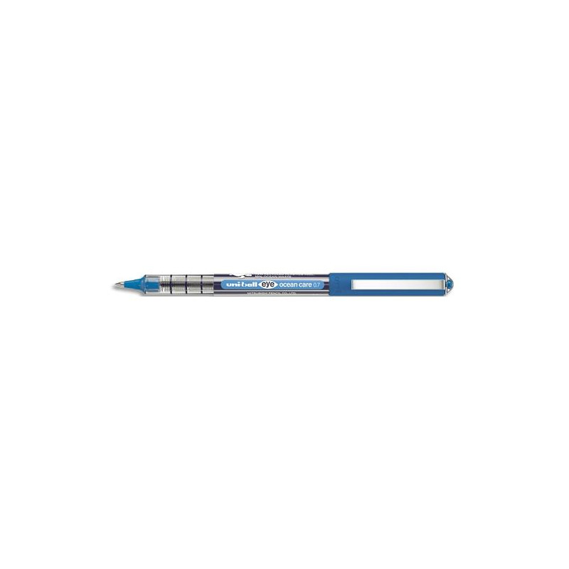 UNI-BALL Roller à encre liquide EYE OCEAN CARE. Pointe moyenne de 0,7mm. Coloris bleu