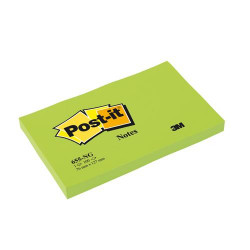 POST-IT Lot de 6 blocs repositionnables de 100 feuilles. Format 7,6 x 12,7 cm. Couleur Vert N&eacute;on