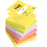 POST-IT Lot de 6 blocs Z-Note repositionnables 100 feuilles. Format 7,6 x 7,6 cm. Couleurs N&eacute;on assorties