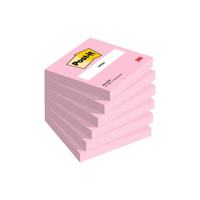 POST-IT Bloc repositionnable de 100 feuilles. Format 7,6 x 7,6 cm. Couleur Rose Flamingo