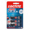 SUPER GLUE Blister de 3 colles Cyanoacrylates SUPERGLUE-3P Liquide Universal Tube 1g