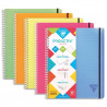 CLAIREFONTAINE Cahier Linicolor Proactive spirale PP 160p lign&eacute; format 22,5x29,7cm.Coloris assortis Fresh