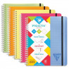 CLAIREFONTAINE Cahier Linicolor Proactive spirale PP 180p 5x5 format 16x21cm. Coloris assortis Fresh