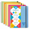 CLAIREFONTAINE Cahier Linicolor Proactive spirale PP 180p lign&eacute; format 16x21cm. Coloris assortis Fresh