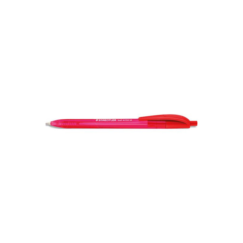 STAEDTLER Stylo bille 4230. Corps triangulaire r&eacute;tractable. Pointe moyenne 1 mm Coloris rouge