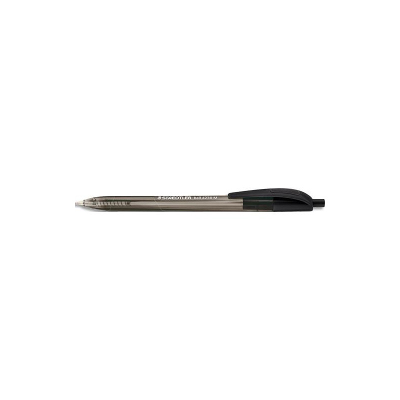 STAEDTLER Stylo bille 4230. Corps triangulaire r&eacute;tractable. Pointe moyenne 1 mm Coloris noir