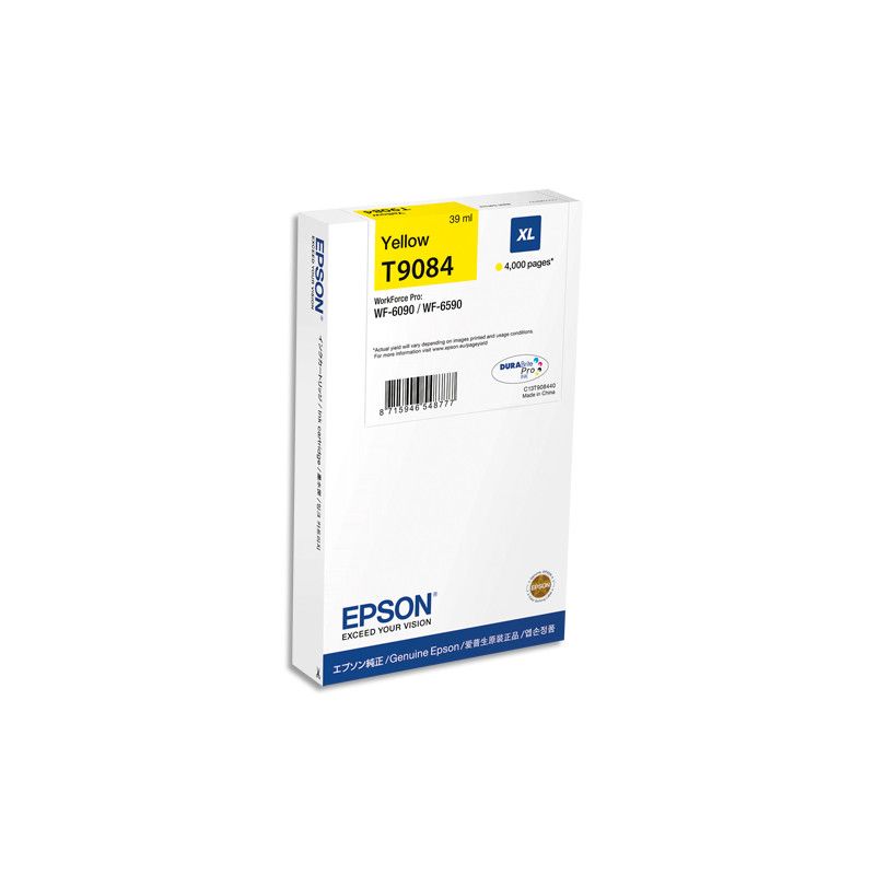 EPSON Cartouche Jet d'Encre Jaune XL (4 000 p) WF-6xxx - C13T908440