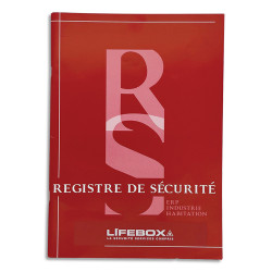 LIFEBOX Registre de sécurité, présente toutes les règles relative à un ERP, L16,5 x H23,4 x P1 cm