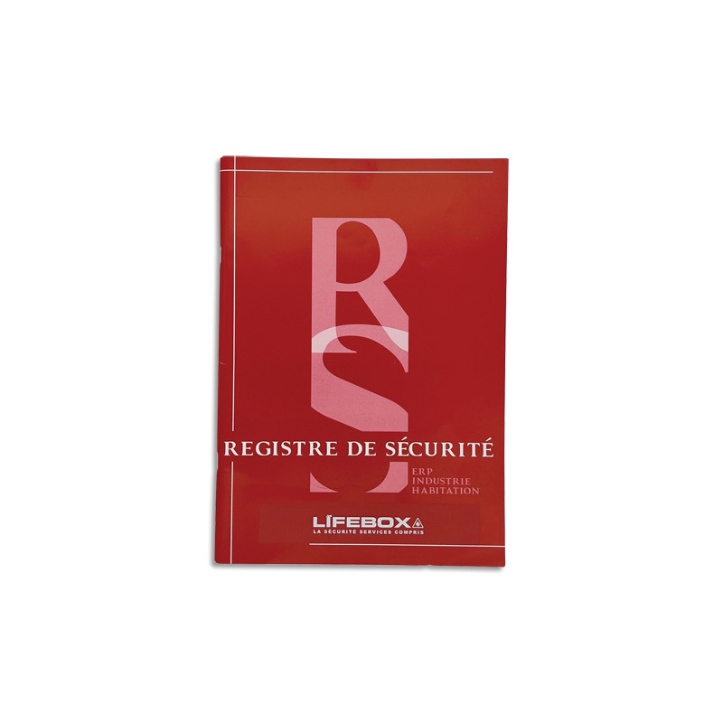 LIFEBOX Registre de sécurité, présente toutes les règles relative à un ERP, L16,5 x H23,4 x P1 cm