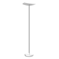 ALBA Lampadaire LedCup, vasque et socle métal Blanc, fut chromé, variateur sur cordon