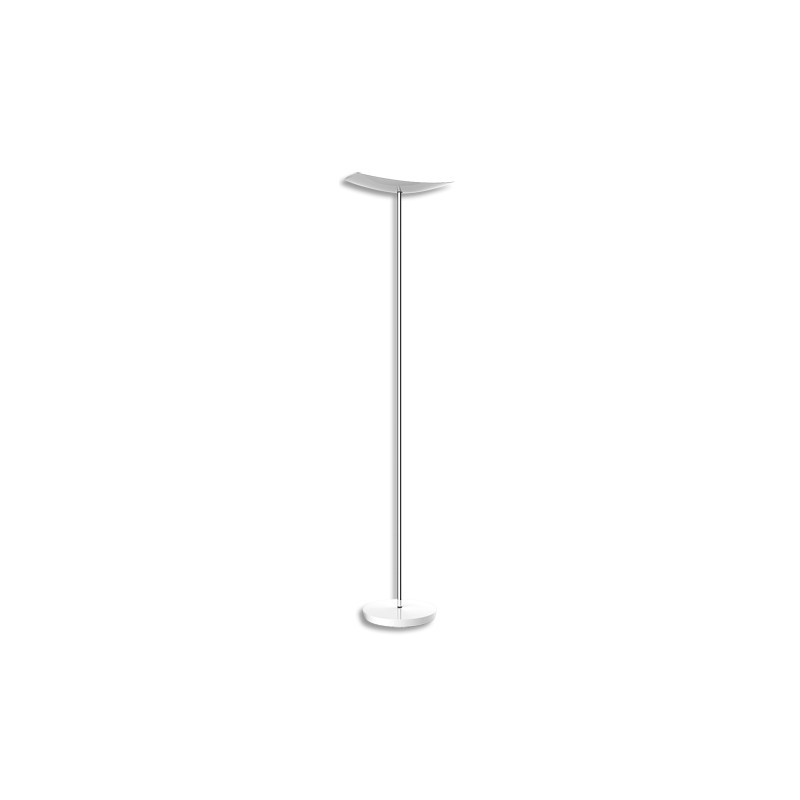 ALBA Lampadaire LedCup, vasque et socle métal Blanc, fut chromé, variateur sur cordon