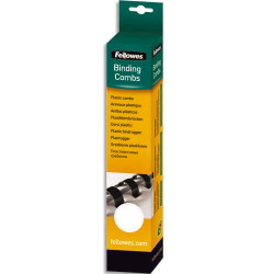 FELLOWES Boîte de 25 peignes anneaux plastique 12 mm Blanc 53312