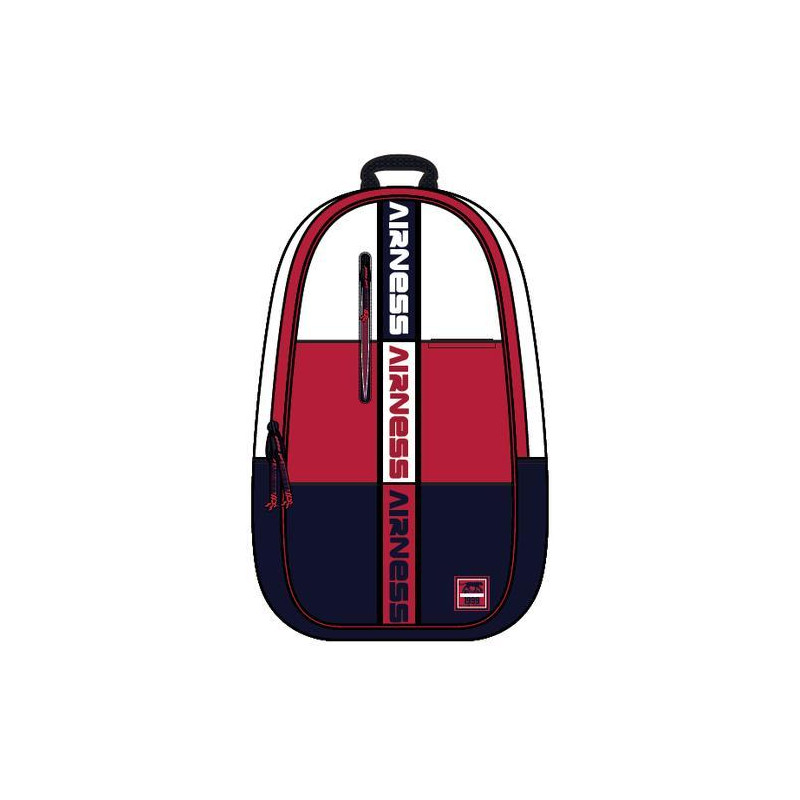 OXFORD Sac Borne AIRNESS FURIOUS 2 cmpts 33x46x18 cm. D&eacute;cor s&eacute;rigraphi&eacute;, coloris Bleu, Blanc et Rouge