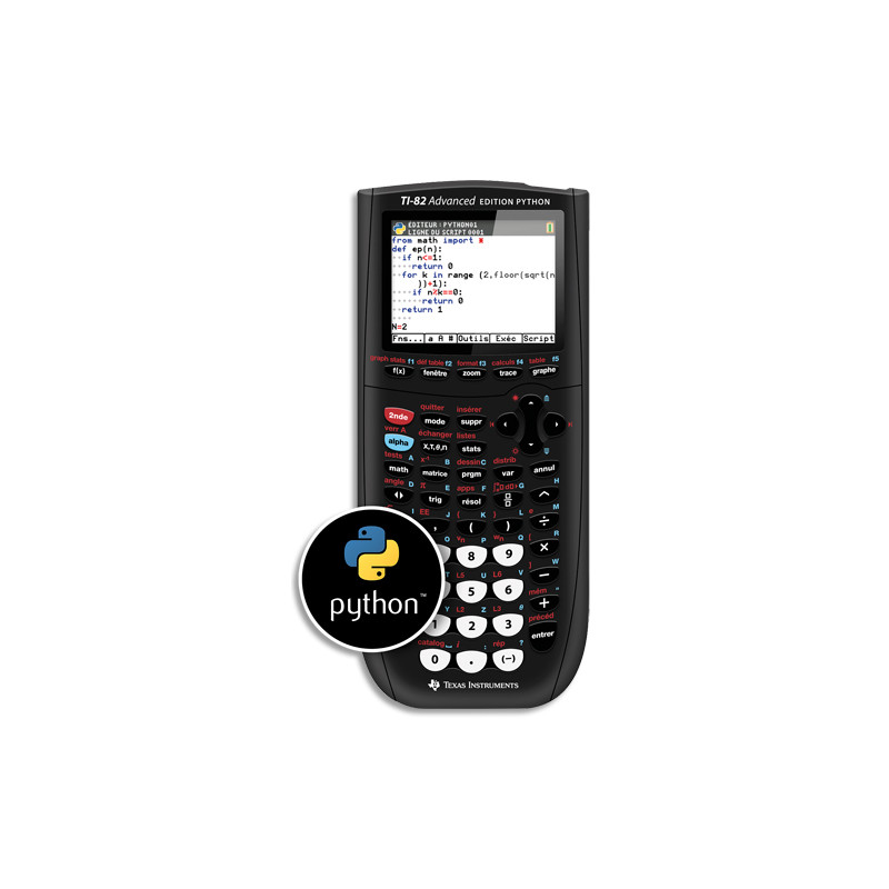 TEXAS INSTRUMENTS Calculatrice graphique TI-82 Advanced Python intégré 82PY/FC/1E2/A
