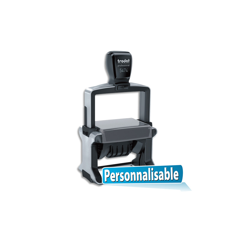 TRODAT PROLINE 5474 - 4+4 lignes - tampon société Dateur personnalisable empreinte 60x40mm