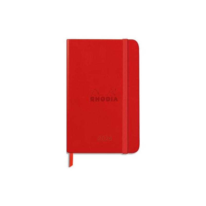 CLAIREFONTAINE RHODIA Agenda Webplanner Janvier à Décembre 2024 A6 grille horizontaIe 160P COQUELICOT